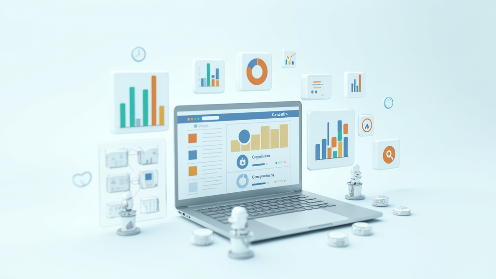 Various online business icons and digital tools